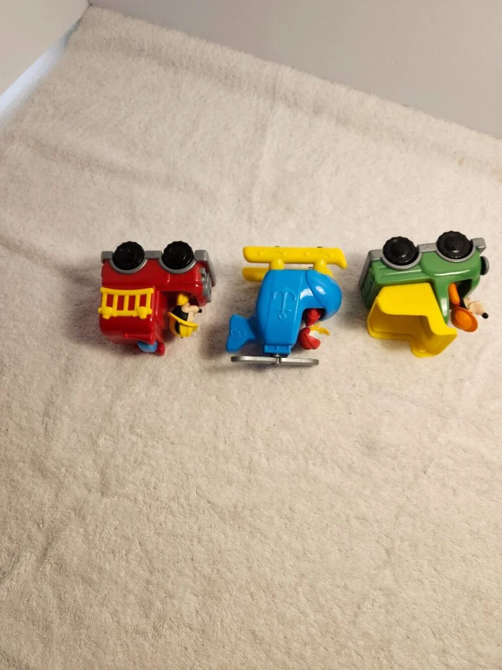 THREE VEHICLES FROM DISNEY GOFFY DONALD DUCK MICKEY MOUSE